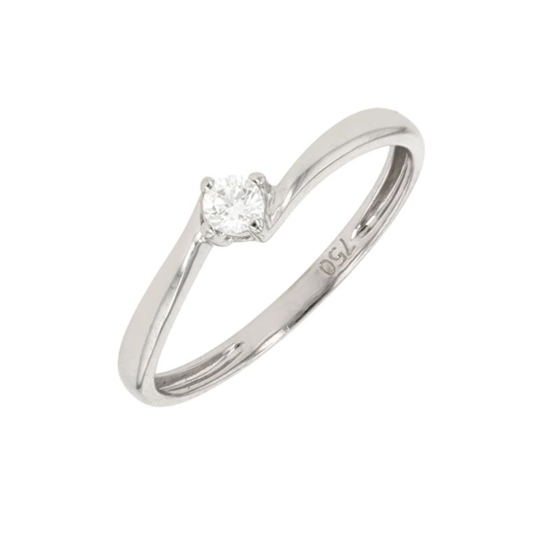 Solitaire diamant 0.08 carat or blanc 1.46g Comme neuf -  reconditionné disponible sur Gemme Les Bijoux